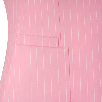 Prestige - 5 Pink Striped  Suit - Wide Peak Lapel Men's Two Piece Slim Fit Suit