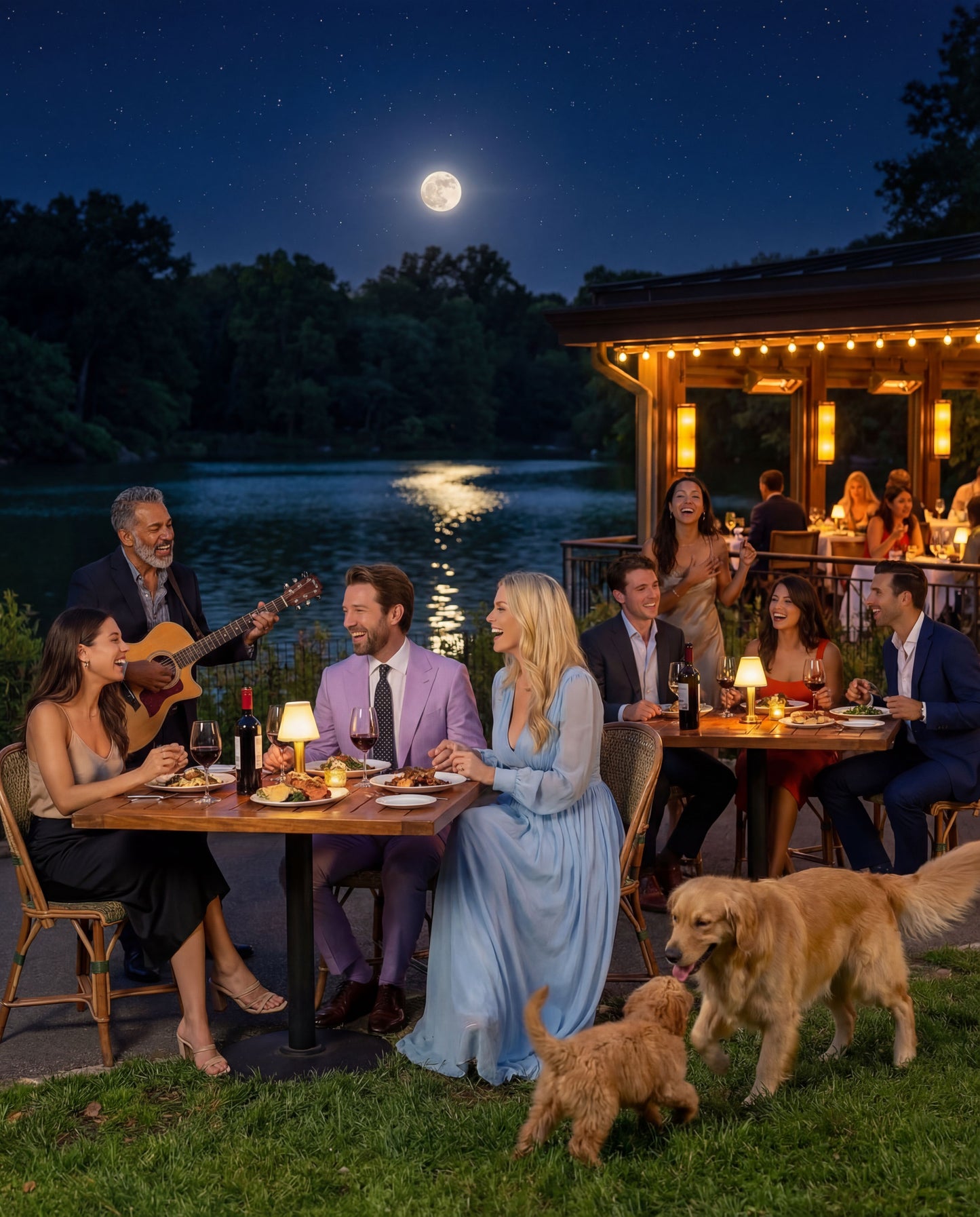 Custom-made Stellanos Muted Violet-Blue Groomsmen Wedding Suits - Custom-made Peak Lapel Men's Two Piece Slim Fit Suit