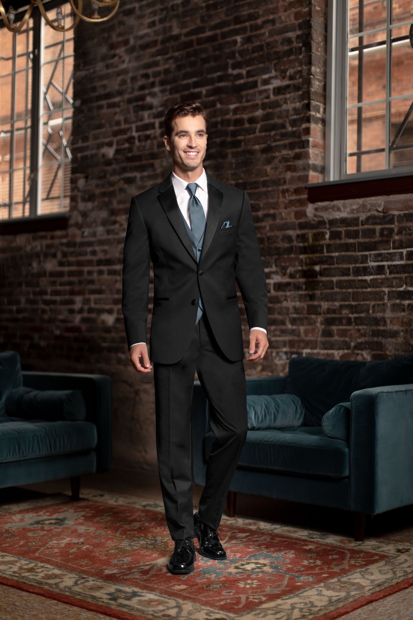 MICHAEL KORS Legacy Performance Stretch Black Slim Fit Tuxedo Coat