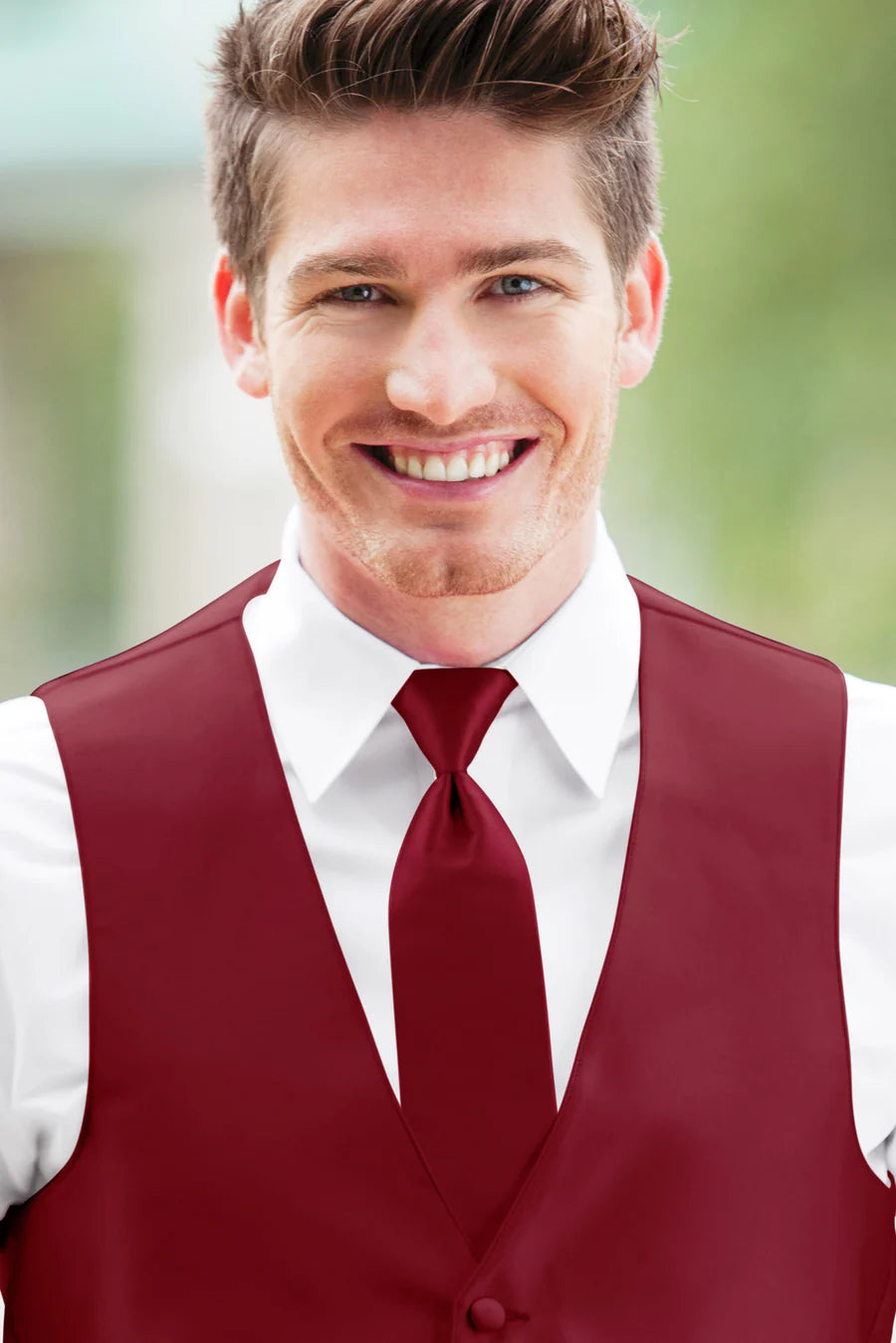 Solid Apple Red Self-Tie Windsor Tie NWWAR